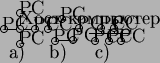 \begin{picture}(1340,511)
\put(198,311){\circle{80}}
\put(198,351){\line(0,1){10...
...{\line(0,1){40}}
\put(78,11){a)}
\put(498,11){b)}
\put(978,11){c)}
\end{picture}